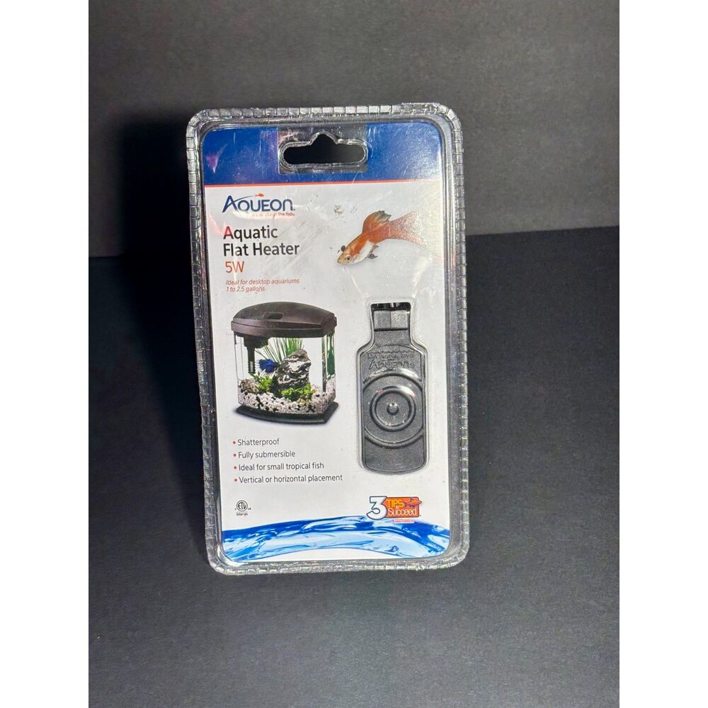 Aqueon Aquatic Flat Heater 5W Small Fish Tank Aquarium Betta Submersible New